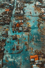 Flooded City Aerial View