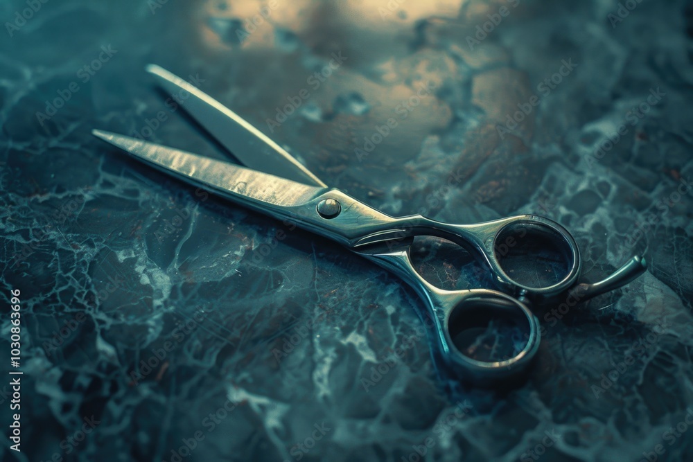 Poster scissors on table