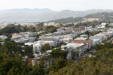 Obraz premium View of an urban neighborhood in San Francisco. 
