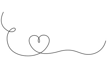 Continuous heart line drawing Fancy minimalist illustration