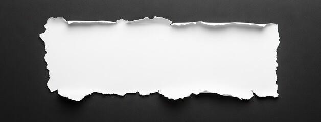 A minimalist design with torn white paper on a black backdrop, inspiring creativity and design exploration