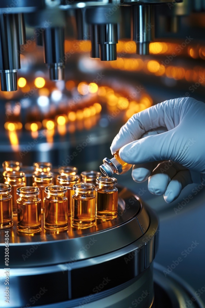 Poster scientist preparing sample for testing