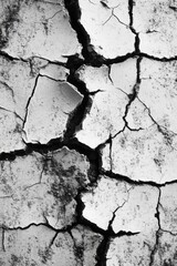 Cracked concrete wall