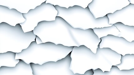 Obraz premium A textured white paper display on the wall, casting shadows from bright sunlight in a minimalist interior setting