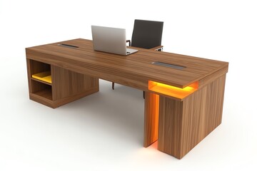 A modern minimalist wooden desk