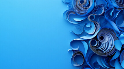 Blue Paper Swirls Abstract Background Design