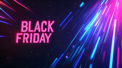 black friday sale neon light background,generative ai
