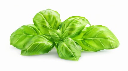 Fototapeta premium Fresh Green Basil Leaves - Culinary Herb