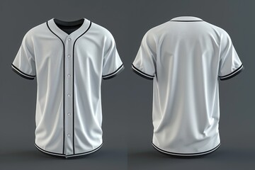 White Baseball Jersey with Black Stripe