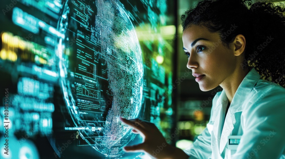 Poster A Scientist Interacts with a Holographic Earth Display