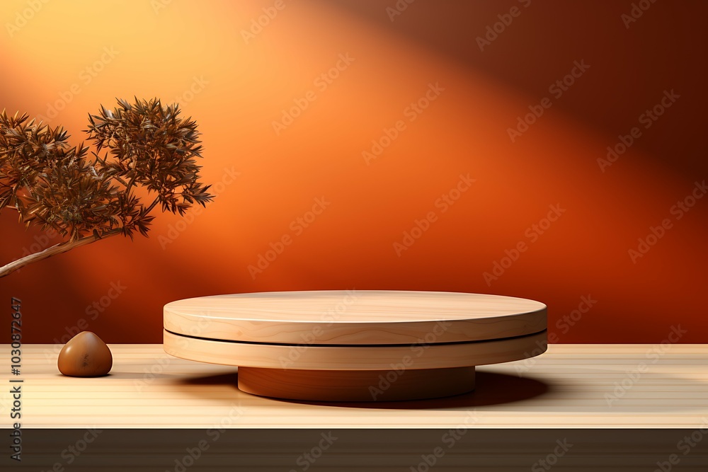Poster 3d render of round podium for mock up presentation and product advertising