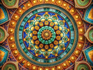 Seamless Wallpaper Design of Circular Microorganisms on Dark Background for Architectural Photography