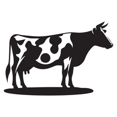 Cow black silhouette vector isolated on white background design