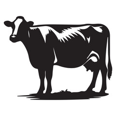 Cow black silhouette vector isolated on white background design , ai generated