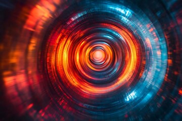 Red and Blue Circular Gradient with Metallic Texture and Depth