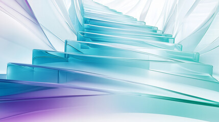 Obraz premium Abstract background iridescent glass structure vibrant rainbow spectrum suitable for a high-end advertising campaign, showcasing luxury modernity through its minimalist colorful aesthetic, copy space