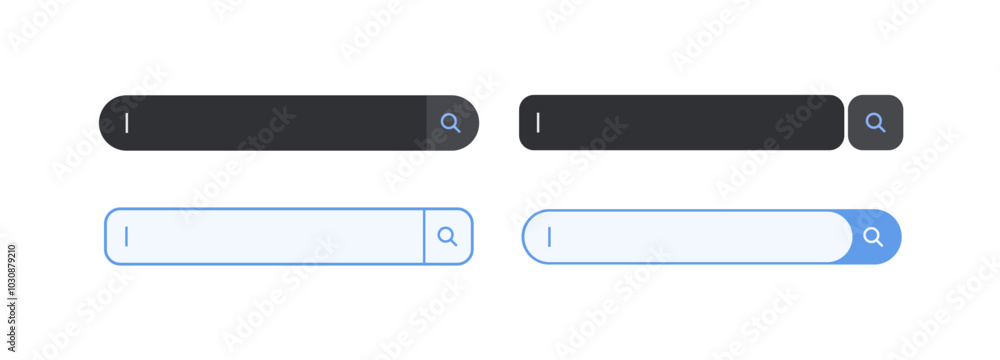 Fototapete set of search bar templates. web and ui interface. search forms for websites.