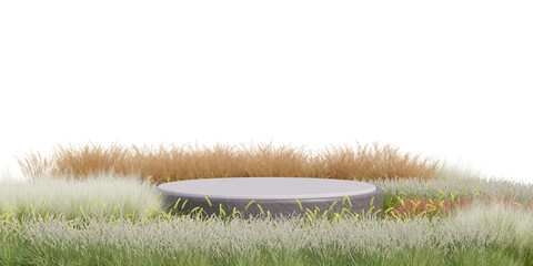 podium stone on desert for display product transparent background 3d PNG