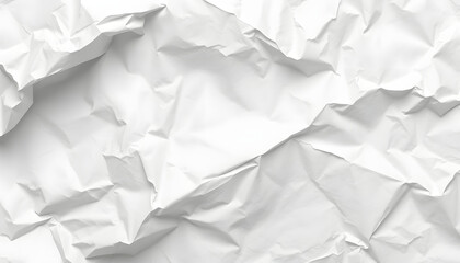 Obraz premium Crumpled white paper. Blank street poster texture isolated with white highlights, png