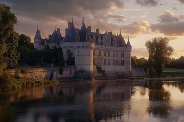 Obraz premium Large Castle on Green Field
