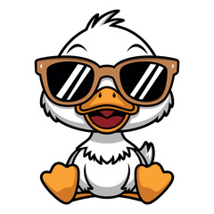 Cute Duck Wearing Sunglasses