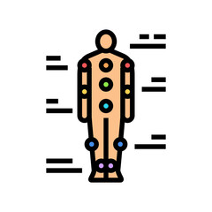 human body outline acupuncture color icon vector. human body outline acupuncture sign. isolated symbol illustration