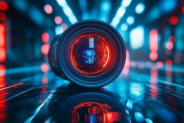 Red and Blue Lens Flare Abstract Background1
