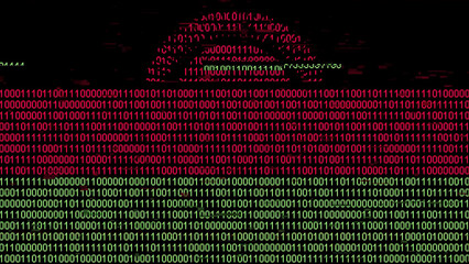 Binary code on flag of Malawi. Program source code or Hacker concept on Malawian flag. Malawi...