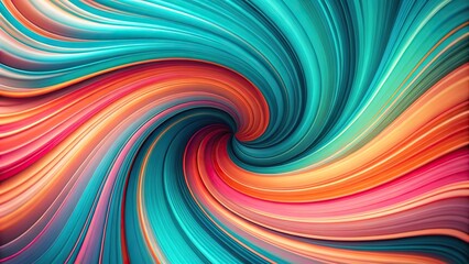 Obraz premium Abstract swirling pattern in teal, pink, and orange
