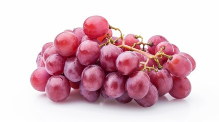 Fototapeta premium Vibrant Display: Captivating Collection of Red Grapes on a Pristine White Background