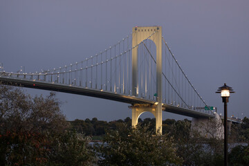 View of the Whitestone Bridge at dusk