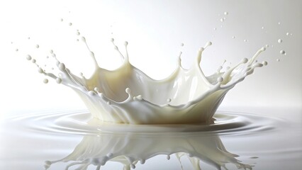 Fresh white milk splash wave on white background