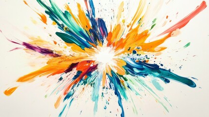 Vivid colors exploding in a dynamic composition, creating a sense of energy and movement. Perfect for projects related to art, creativity, and abstract design
