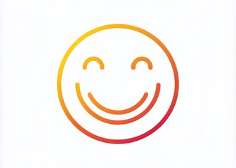 Fototapeta premium Simple Linear Illustration of a Smiling Face for Macro Photography and Emotional Expression