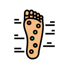 foot points acupuncture color icon vector. foot points acupuncture sign. isolated symbol illustration