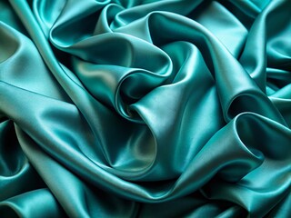 Obraz premium Slow Motion Teal Silk Fabric Waves for Creative Video Backgrounds