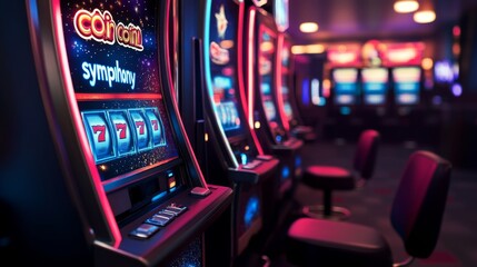 Naklejka premium Immersive slot machine with sound vibration light for dynamic experience