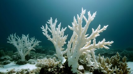 Ghostly Remnants of a Once Vibrant Coral Reef A Tragic Tale of Climate Change