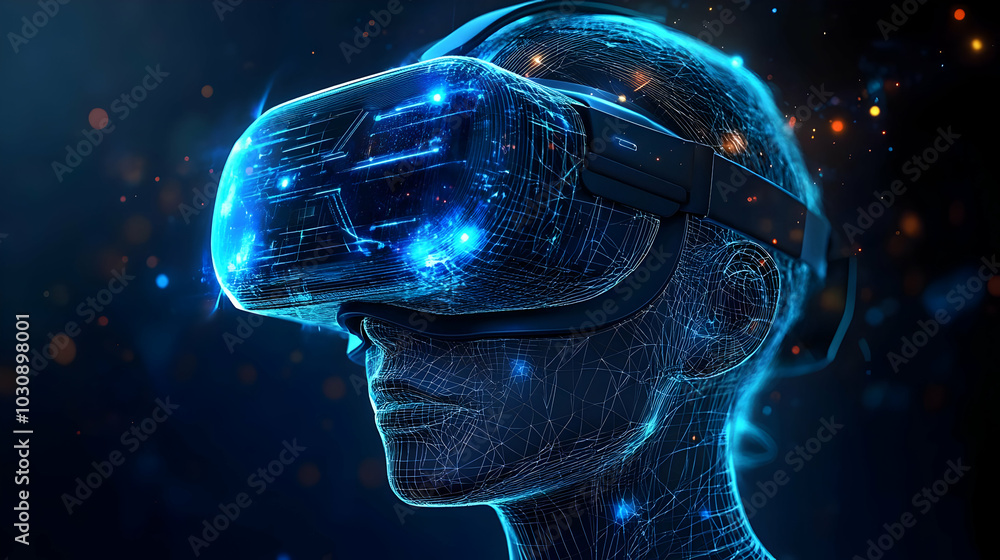 Aufkleber a digital representation of a person using virtual reality technology.