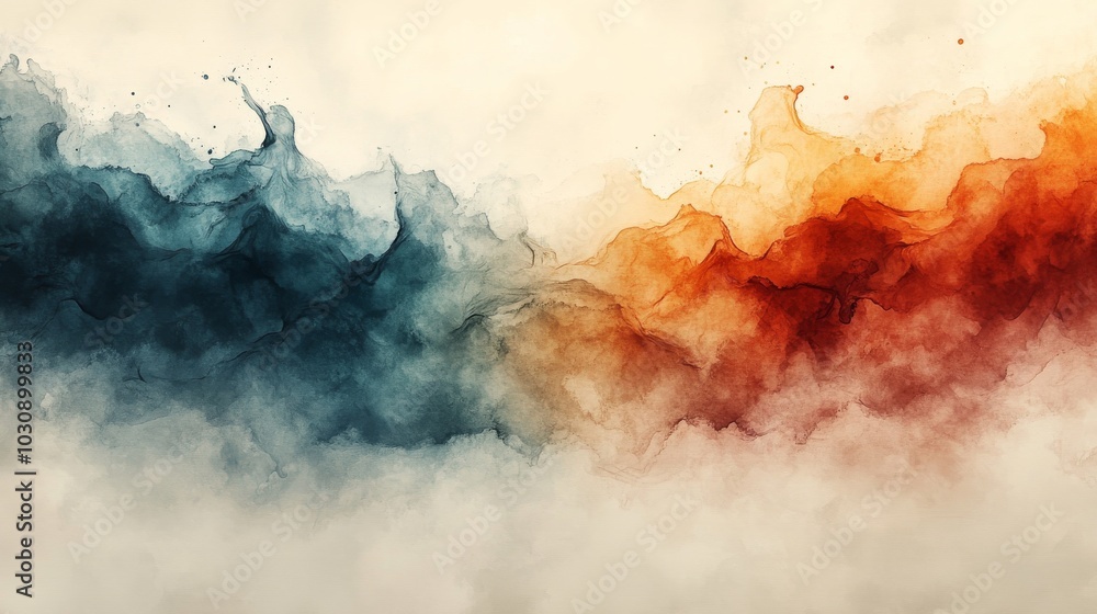 Poster artistic image depicting a colorful abstract texture with blue and orange tones, ideal for backgroun