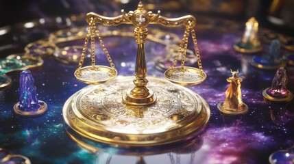 Balance board game of cosmic good vs evil realms