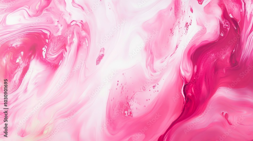 Poster pink and white paint blend in a mesmerizing dance. creating a stunning abstract background with swir