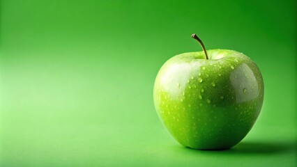 Freshness Defined Green Apple Against Green Background