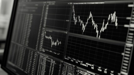 Naklejka premium Stock Market Data Displayed on a Computer Monitor