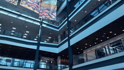 Interior view of SESC Bom Retiro in downtown São Paulo, Brazil