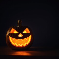 Obraz premium halloween pumpkin, jack o lantern generative image with AI technology 