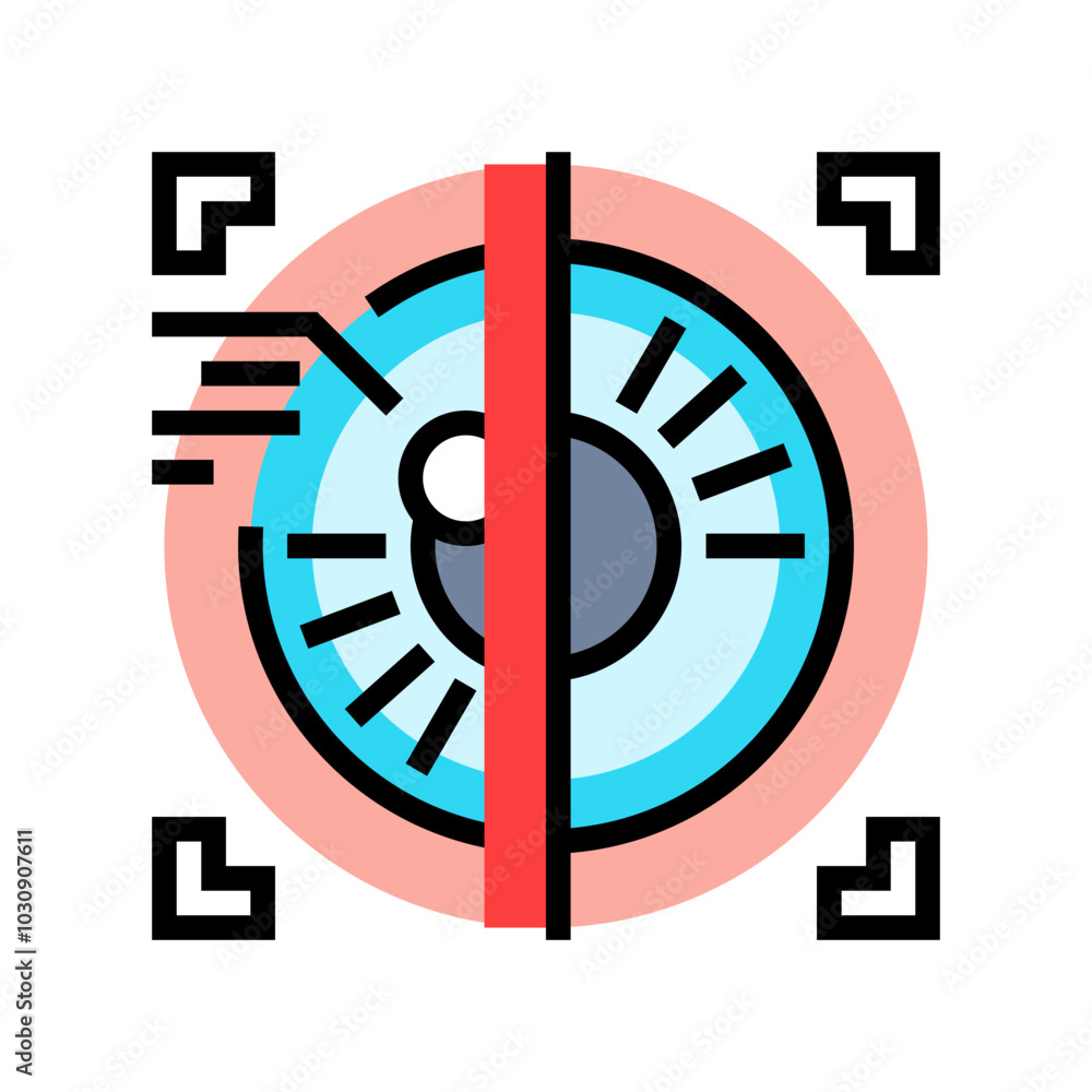 Poster iris scan biometric color icon vector. iris scan biometric sign. isolated symbol illustration