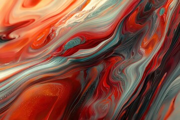 Obraz premium Abstract Swirling Red, Grey, and White Paint Texture