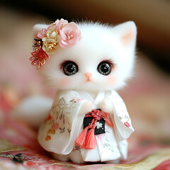 The most beautiful and adorable,the tiniest white cat in the world, its fur is so soft and delicate...