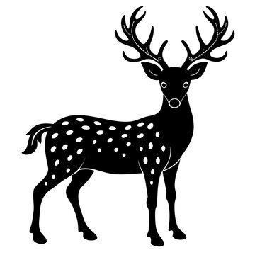 recommend clip art: Deer black silhouette Christmas Deer Vector illustration